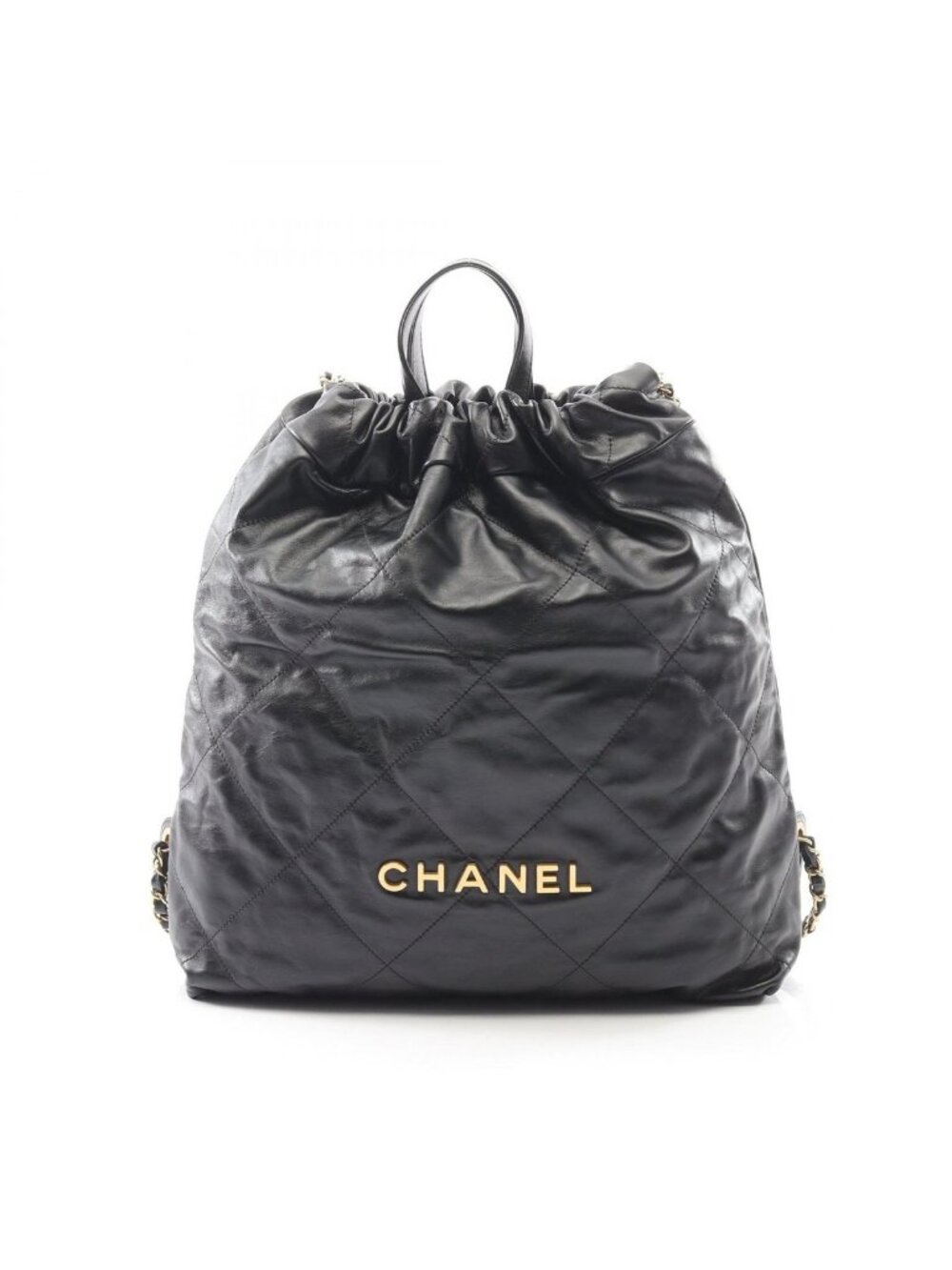 Chanel Backpack 22 Large Black Leather